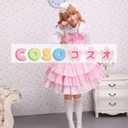 ロリータジャンパースカート，ピンク　リボン　ラッフル　スィート　女の子らしさ満点　コットン　 ―Lolita0008 3