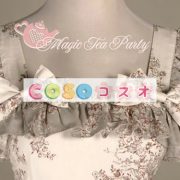 ロリィタジャンパースカート　ホワイト　可愛い　コットン　プリント柄　リボン　パーティー　 ―Lolita0030 3