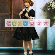 ロリータ服　ワンピース　ブラック　オーダーメイド可能　ショートスリーブ　 ―Lolita0118 3