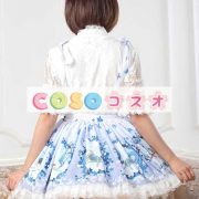 ロリータ服　スカート　プリント　ポリエステル　スィート　ブルー　カジュアル　レース　 ―Lolita0128 3