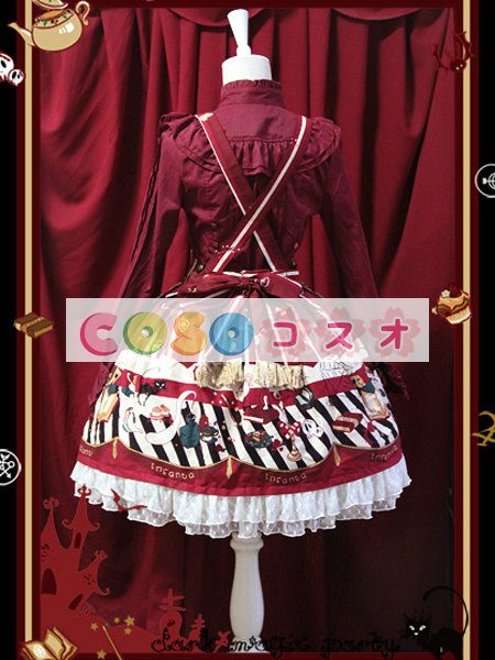 ロリータ服，全２色　スカート　スィート　プリント柄　高品質　レース付き ―Lolita0185