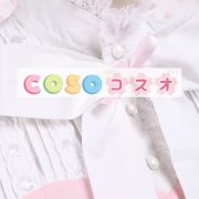 ロリータワンピース，ピンク　スタンドカラー　姫袖　刺繍レース　リボン　キュート ―Lolita0225 3