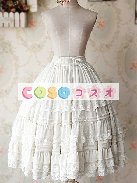 ロリータ服　スカート　スィート　単色　レース　 ―Lolita0231