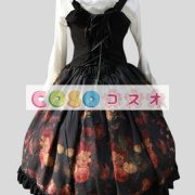 ロリータ服　ジャンパースカート　ブラック　肩紐調節可能 ―Lolita0240 3