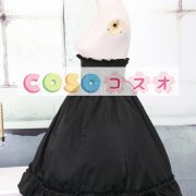 ロリータスカート，ブラック　ラッフル　ゴシック　コットン　ティアド ―Lolita0267 3