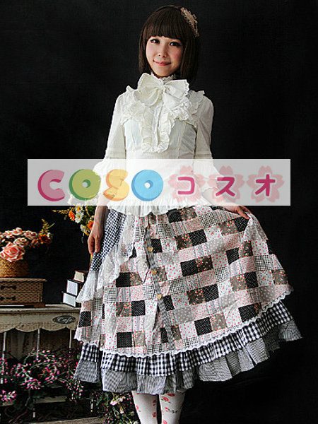 ロリータスカート，マルチカラー　ティアド　クラシック＆トラディション　コットン　 ―Lolita0295