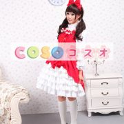 ロリータジャンパースカート，レッド＆ホワイト　ラッフル　女の子らしさ満点　スィート　コットン　 ―Lolita0345 3