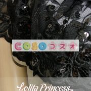 ロリータ服　ワンピース　ブラック　格子縞　ドレス　ポプリン　スィート　ルーシュ　カジュアル　 ―Lolita0393 3