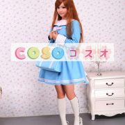ロリータワンピース，ブルー　クルーネック　ロングスリーブ　スィート　プリーツ　キュート ―Lolita0402 3