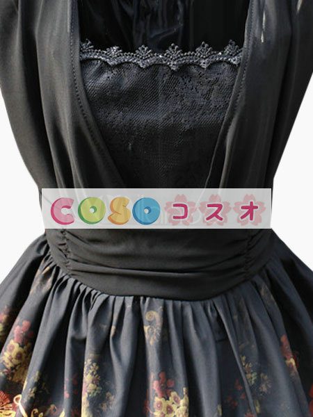 ロリータ服　ワンピース　ブラック　ショートスリーブ　 ―Lolita0457