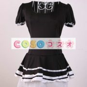 ロリータ服　ワンピース　ブラック　チュニック　ドレス　ポリエステル　可愛い　半袖　折り襟　リボン　パーティー　 ―Lolita0470 3