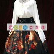 ロリータ服　スカート　ブラック　レトロ　プリント柄　 ―Lolita0532 3