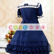 ロリータ服　ワンピース　チュニック　ドレス　シフォン　可愛い　半袖　折り襟　リボン　パーティー　 ―Lolita0552 3