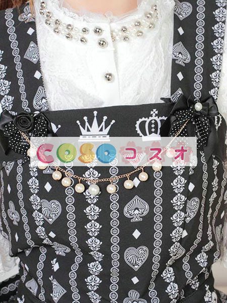 ロリータ服　ワンピース　ブラック　ボディコン　リボン柄　ドレス　ポリエステル　可愛い　ノースリーブ　リボン　カジュアル　 ―Lolita0696