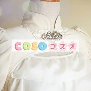 ロリータ服　ワンピース　ホワイト　チュニック　ドレス　シフォン　可愛い　五分袖　リボン　パーティー　 ―Lolita0714 3