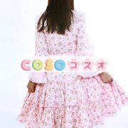 ロリータ服　ワンピース　ピンク　チュニック　プリント柄　コットン　可愛い　長袖　パーティー　 ―Lolita0730 3