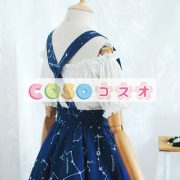 ロリィタスカート　ディープブルー　綿混紡　プリント柄　パーティー　可愛い　 ―Lolita0756 3