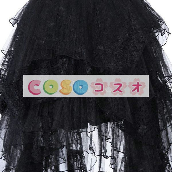 ロリィタ服　スカート　レトロ　ポリエステル　ブラック　パーティー　 ―Lolita0809