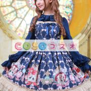 ロリィタジャンパースカート　ストリートウェア　可愛い　プリント付き　スクエアネック　 ―Lolita0823 3