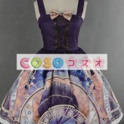 紫のロリータ ドレス ストラップ プリント シフォン ドレス ―Lolita0791 3