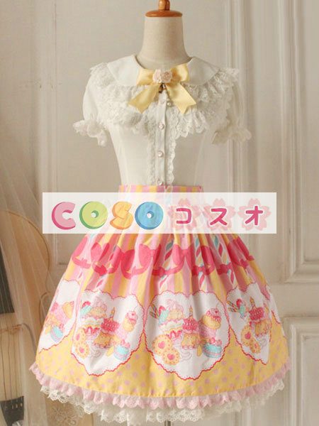 ロリータ服　スカート　可愛い　蝶結び　レース　 ―Lolita0535