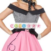 コスチューム衣装　合成繊維　スカート&ヘッドギア&トップス　ピンク　―festival-0150 3