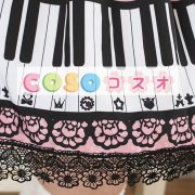 ピンク　ロリィタスカート　スウィート　レーストリム　ピアノ　プリント ―Lolita0007 4
