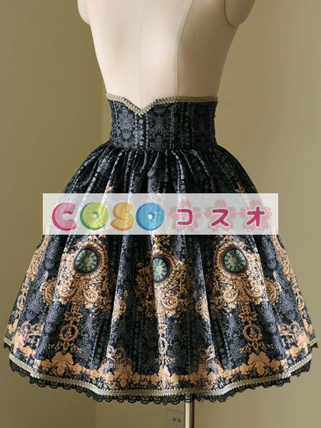 ロリータ服　スカート　パンク　プリント　レース　 ―Lolita0057