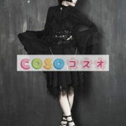 ロリータ服　スカート　ブラック　ゴシック　単色　レース　 ―Lolita0083 4