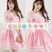 ロリータ服　ワンピース　ピンク　ジャンパースカート　ポリエステル　スィート　レース　カジュアル　 ―Lolita0322 4