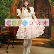 ロリータスカート，ピンク　リボン　ティアド　スィート　綿混紡　 ―Lolita0326 4