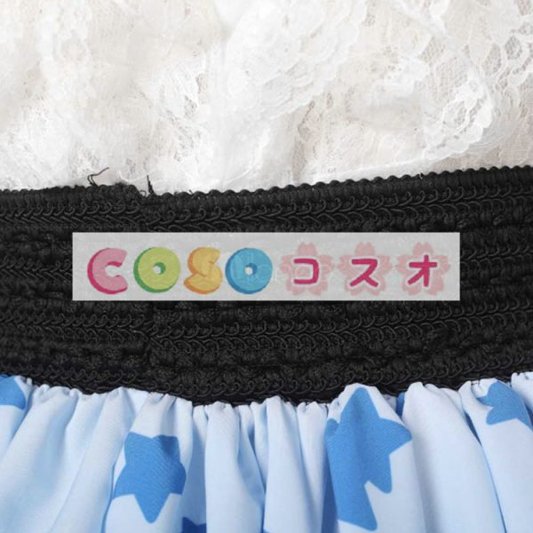 ロリータ服　スカート　ブルー　スィート　プリント　レース　 ―Lolita0352