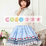 ロリータ服　スカート　プリント　ポリエステル　スウィート　ライトブルー　カジュアル　レース　 ―Lolita0384 4
