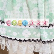 ロリータ服　スカート　グラスグリーン　スィート　プリント　レース　クローバー ―Lolita0386 4
