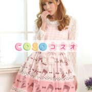 ロリータ服，ジャンパースカート　ピンク　リボン付き　レース付き　スィート ―Lolita0441 4