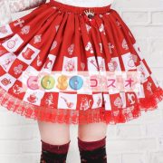 ロリータ服，スカート　レッド　可愛い　スィート　プリント柄　レース付き　 ―Lolita0476 4