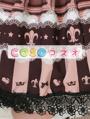 ロリータ服 スカート チョコレート色 レース切り替え―Lolita0485