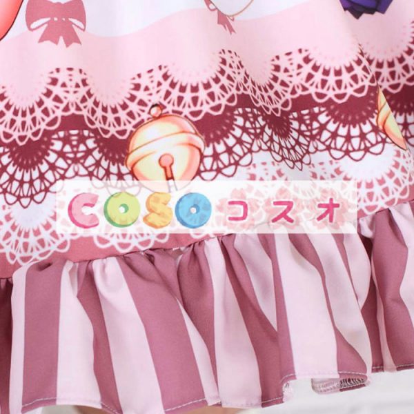 ロリータ服，スカート　ピンク　スィート　プリント柄　ラッフルズ　 ―Lolita0496