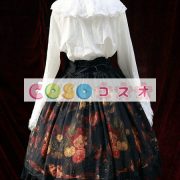 ロリータ服　スカート　ブラック　レトロ　プリント柄　 ―Lolita0532 4