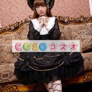 女性のための黒弓シフォン カントリーロリータ ドレス ―Lolita0601 4