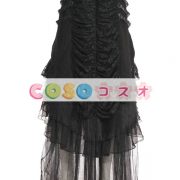 ロリータ服　スカート　ブラック　ゴシック　単色　レース　 ―Lolita0618 4