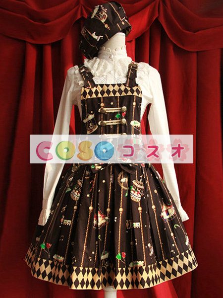 ロリータジャンパースカート，３色　リボン　クラシック＆トラディション　コットン　 ―Lolita0620