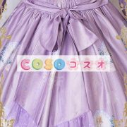 ロリータ服　ワンピース　ボディコン　リボン柄　ドレス　シルクライク　可愛い　長袖　折り襟　編み上げ　カジュアル　 ―Lolita0627 4