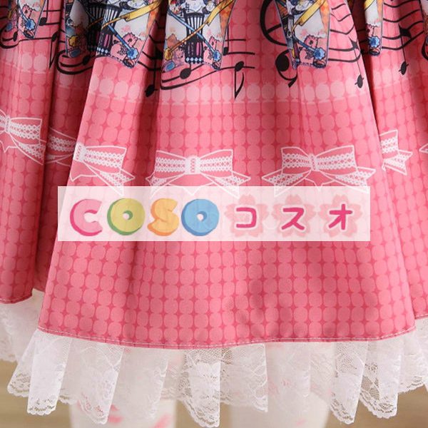 ロリータ服　スカート　ピンク　スィート　新作　プリント　レース　人気 ―Lolita0635