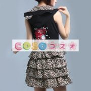 ロリータジャンパースカート，帽子付き　パンク　コットン　ヒョウ柄　ファスナー ―Lolita0687 4