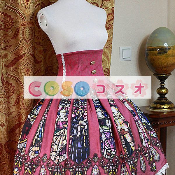 ロリータ服　スカート　レトロ　プリント柄　 ―Lolita0731