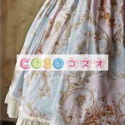 ロリィタジャンパースカート　ライトブルー　カジュアル　可愛い　コットン　プリント付き　スクエアネック　 ―Lolita0822 4