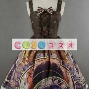 紫のロリータ ドレス ストラップ プリント シフォン ドレス ―Lolita0791 4