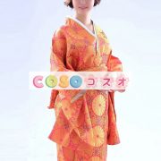 ハロウィン　日本　浴衣　コスチューム　オレンジ　コスチュームコスプレ―festival-0050 4