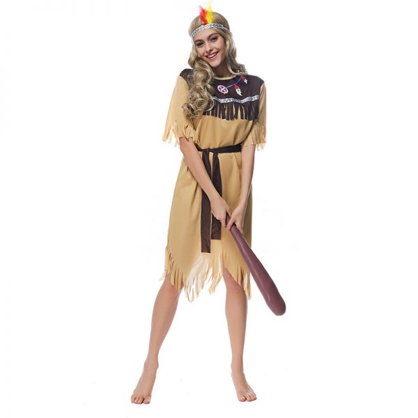 インディアン 民族 コスプレ コスチューム 衣装 ヘッドレス アメリカン先住民族 コスプレ 髪飾り 羽 カーニバル風 ハロウィン-Halloween-trw0725-0473